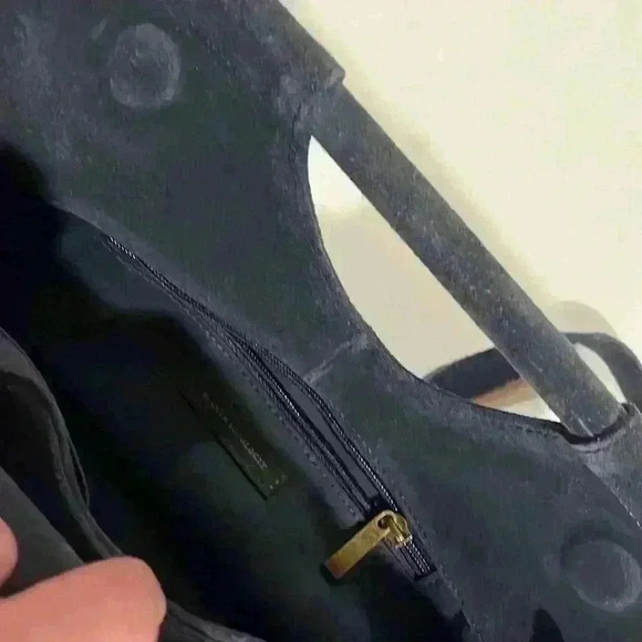 Anthropologie Lana Suede Blue/ Grey Crossbody Bag - Picture 4 of 6